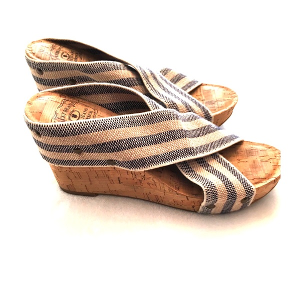 Lucky Brand Miller Striped Wedge Heels Shoes - Picture 5 of 7